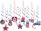 Fourth-4th of July-Imemorial Party-Decorations Streamers - 13pcs Red White Blue